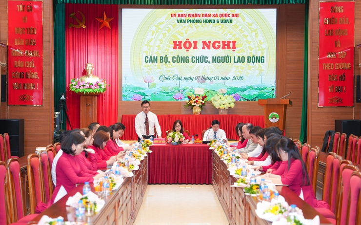 HỘI NGHỊ CÁN BỘ, CÔNG CHỨC, NGƯỜI LAO ĐỘNG VĂN PHÒNG HĐND – UBND XÃ QUỐC OAI NĂM 2026- Ảnh 1.