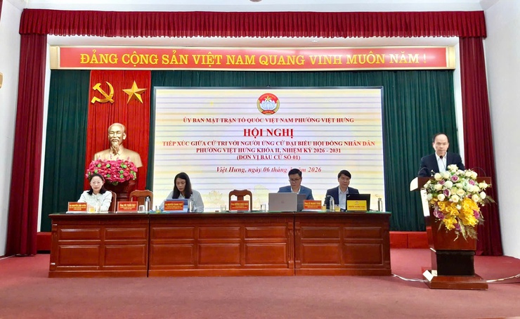Phường Việt Hưng tổ chức Hội nghị tiếp xúc cử tri với người ứng cử đại biểu HĐND phường khóa II, nhiệm kỳ 2026 – 2031.- Ảnh 1.