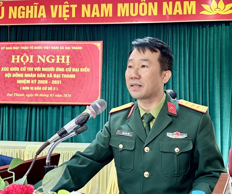 Hội nghị tiếp xúc giữa cử tri với người ứng cử đại biểu HĐND xã Đại Thanh khoá II tại đơn vị bầu cử số 2 gồm các thôn Hữu Từ, Hữu Trung, Hữu Lê, Thanh Oai, Phú Diễn.- Ảnh 3.