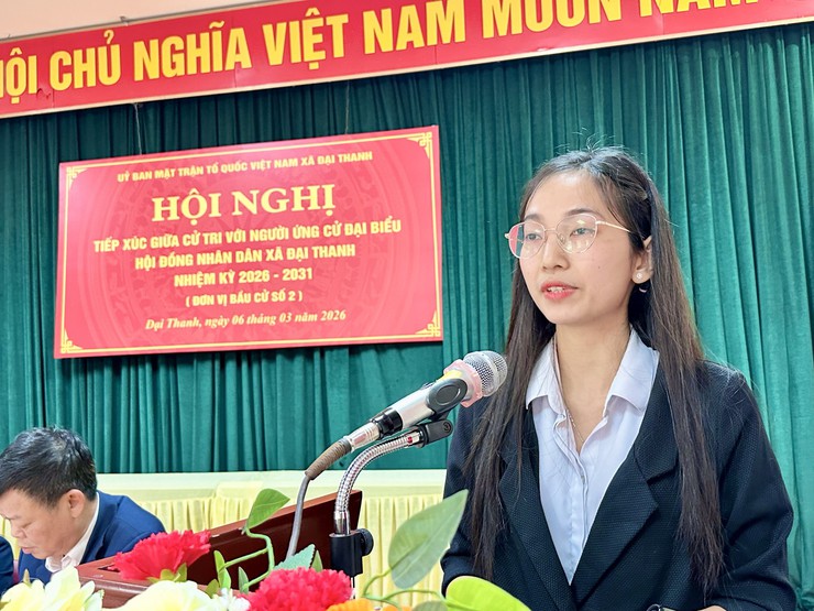 Hội nghị tiếp xúc giữa cử tri với người ứng cử đại biểu HĐND xã Đại Thanh khoá II tại đơn vị bầu cử số 2 gồm các thôn Hữu Từ, Hữu Trung, Hữu Lê, Thanh Oai, Phú Diễn.- Ảnh 7.