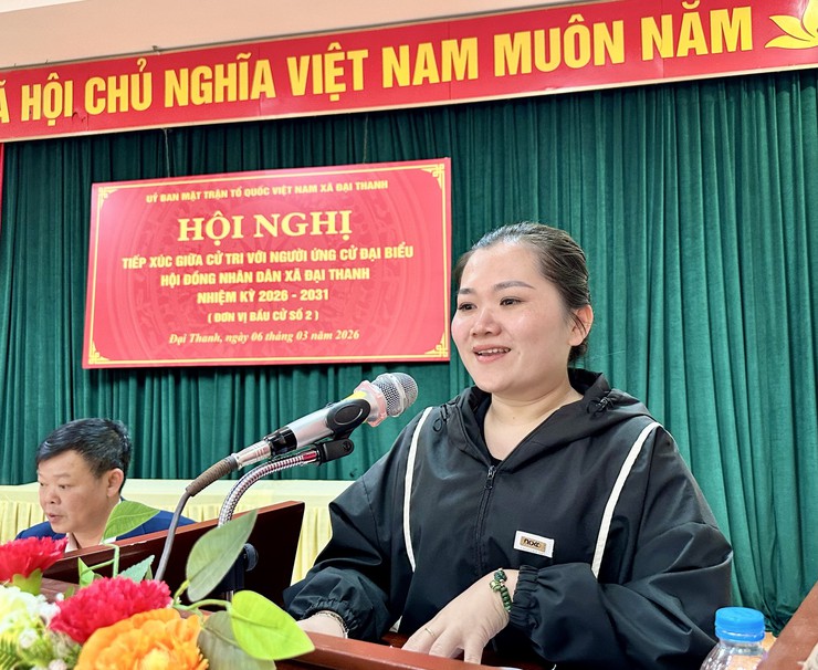 Hội nghị tiếp xúc giữa cử tri với người ứng cử đại biểu HĐND xã Đại Thanh khoá II tại đơn vị bầu cử số 2 gồm các thôn Hữu Từ, Hữu Trung, Hữu Lê, Thanh Oai, Phú Diễn.- Ảnh 8.