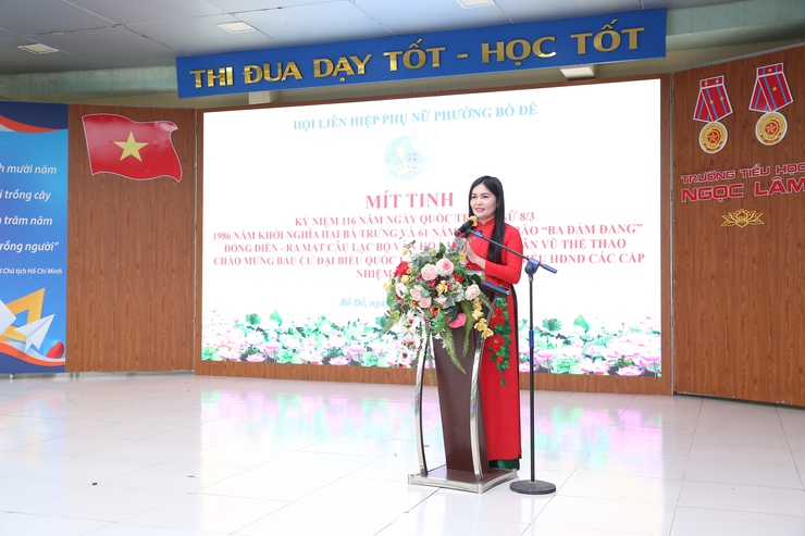 Hội Liên hiệp phụ nữ phường Bồ Đề tổ chức Mít tinh chào mừng 116 năm ngày quốc tế phụ nữ 8/3; chào mừng Bầu cử đại biểu Quốc hội khoá XVI và đại biểu HĐND các cấp nhiệm kỳ 2026 - 2031- Ảnh 3.