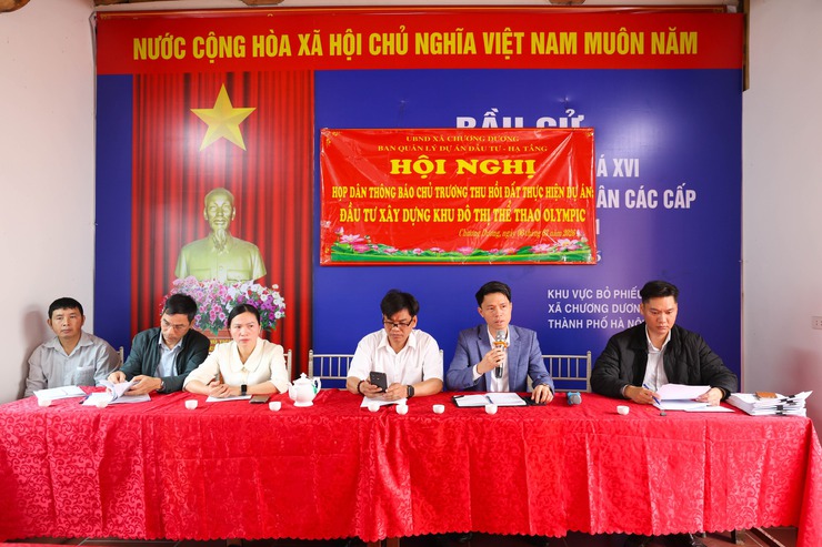 Xã Chương Dương triển khai chủ trương thu hồi đất dự án Khu đô thị thể thao Olympic tại thôn Phú Mỹ và Vĩnh Lộc- Ảnh 2.