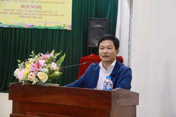 CÁC ỨNG CỬ VIÊN ĐƠN VỊ BẦU CỬ SỐ 03 PHƯỜNG DƯƠNG NỘI HOÀN THÀNH TIẾP XÚC CỬ TRI VẬN ĐỘNG BẦU CỬ- Ảnh 7.