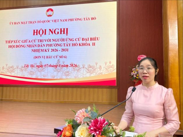 Phường Tây Hồ: Cử tri đơn vị bầu cử số 06 tiếp xúc với các ứng cử viên đại biểu HĐND nhiệm kỳ 2026 – 2031- Ảnh 4.