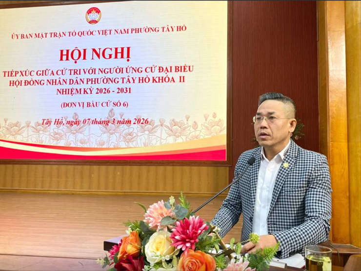 Phường Tây Hồ: Cử tri đơn vị bầu cử số 06 tiếp xúc với các ứng cử viên đại biểu HĐND nhiệm kỳ 2026 – 2031- Ảnh 6.