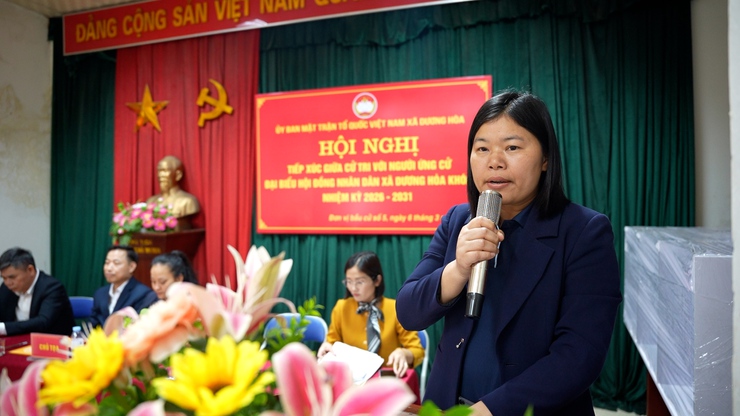 UBMTTQ Việt Nam xã Dương Hoà tổ chức Hội nghị tiếp xúc giữa cử tri với người ứng cử đại biểu HĐND xã khóa II, nhiệm kỳ 2026 – 2031 tại đơn vị bầu cử số 5- Ảnh 4.