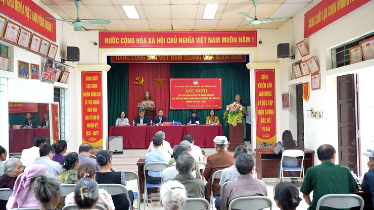 UBMTTQ Việt Nam xã Dương Hoà tổ chức Hội nghị tiếp xúc giữa cử tri với người ứng cử đại biểu HĐND xã khóa II, nhiệm kỳ 2026 – 2031 tại đơn vị bầu cử số 5- Ảnh 1.