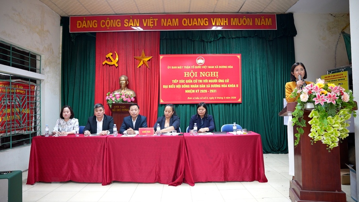 UBMTTQ Việt Nam xã Dương Hoà tổ chức Hội nghị tiếp xúc giữa cử tri với người ứng cử đại biểu HĐND xã khóa II, nhiệm kỳ 2026 – 2031 tại đơn vị bầu cử số 5- Ảnh 3.