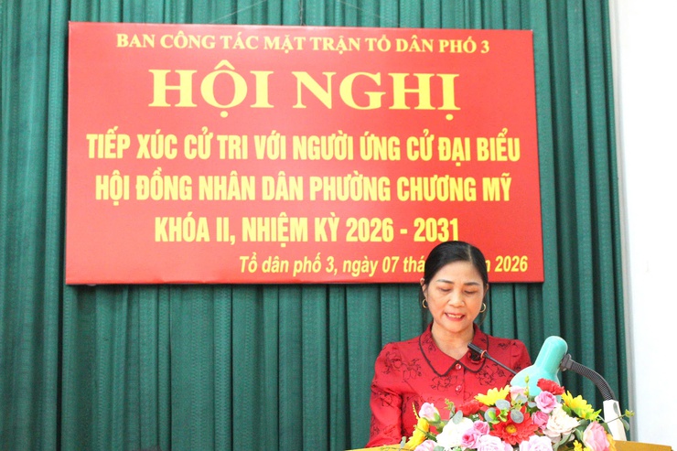 Người ứng cử đại biểu Hội đồng nhân dân phường Chương Mỹ khóa II, nhiệm kỳ 2026–2031 tại đơn vị bầu cử số 04 tiếp xúc cử tri tổ dân phố 3- Ảnh 7.