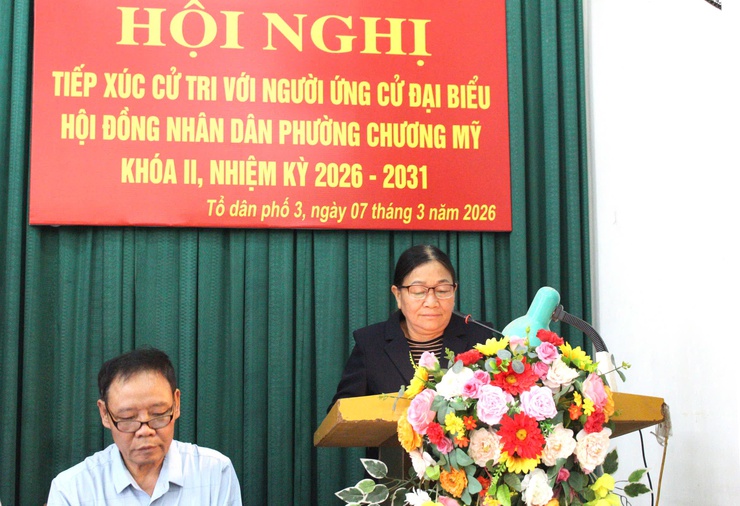 Người ứng cử đại biểu Hội đồng nhân dân phường Chương Mỹ khóa II, nhiệm kỳ 2026–2031 tại đơn vị bầu cử số 04 tiếp xúc cử tri tổ dân phố 3- Ảnh 6.