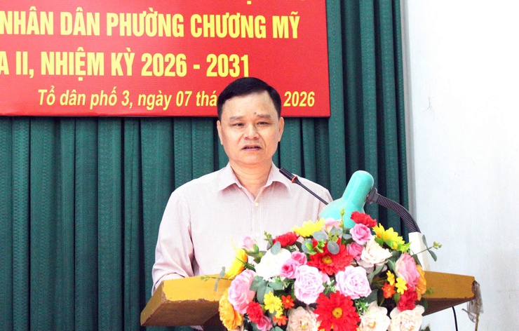 Người ứng cử đại biểu Hội đồng nhân dân phường Chương Mỹ khóa II, nhiệm kỳ 2026–2031 tại đơn vị bầu cử số 04 tiếp xúc cử tri tổ dân phố 3- Ảnh 1.