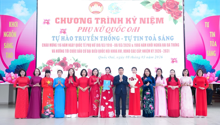 Xã Quốc Oai tổ chức chương trình "Phụ nữ Quốc Oai – Tự hào truyền thống, tự tin tỏa sáng" nhân kỷ niệm 116 năm Ngày Quốc tế Phụ nữ 8/3- Ảnh 10.
