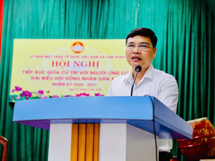 Các ứng cử viên đại biểu HĐND xã Tam Hưng khóa XXIII tiếp xúc cử tri tại thôn Song Khê (Đơn vị bầu cử số 1)- Ảnh 7.