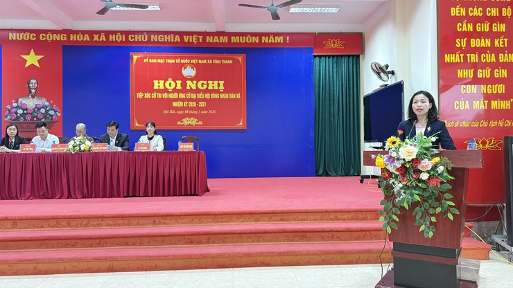 Hội nghị tiếp xúc cử tri vận động bầu cử đại biểu HĐND xã Vĩnh Thanh – tại Đơn vị bầu cử số 05- Ảnh 1.