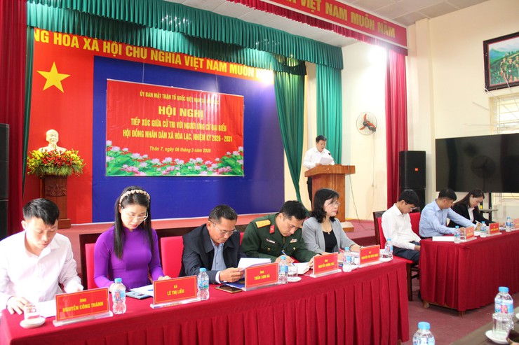 Ứng cử viên HĐND xã Hòa Lạc đơn vị bầu cử số 1, số 2, số 3 trình bày chương trình hành động trước cử tri- Ảnh 2.