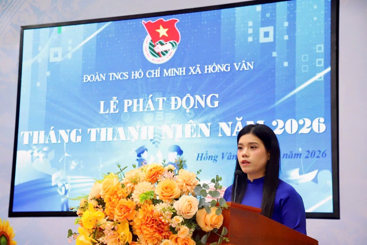 Đoàn thanh niên xã Hồng Vân đã tổ chức Lễ phát động ra quân Tháng Thanh niên năm 2026.- Ảnh 5.