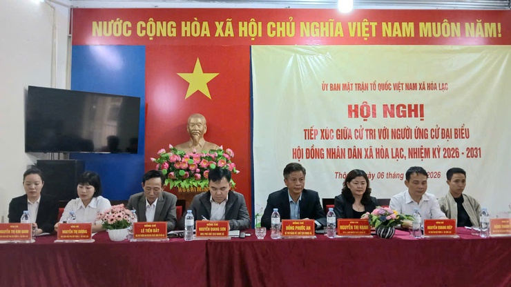 Ứng cử viên HĐND xã Hòa Lạc đơn vị bầu cử số 1, số 2, số 3 trình bày chương trình hành động trước cử tri- Ảnh 1.