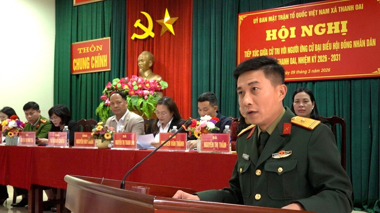 TIẾP XÚC CỬ TRI – VẬN ĐỘNG BẦU CỬ ĐẠI BIỂU HĐND XÃ THANH OAI KHOÁ II, NHIỆM KỲ 2026 - 2031 TẠI ĐƠN VỊ BẦU CỬ SỐ 05 - THÔN CHUNG CHÍNH- Ảnh 3.