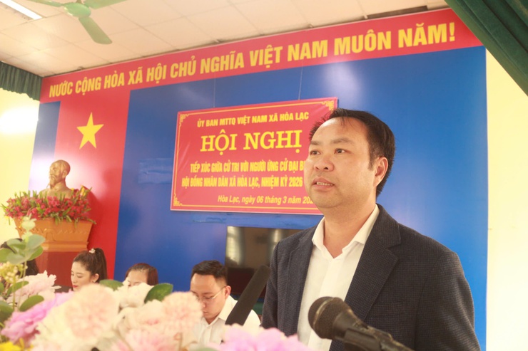 Ứng cử viên HĐND xã Hòa Lạc đơn vị bầu cử số 1, số 2, số 3 trình bày chương trình hành động trước cử tri- Ảnh 5.