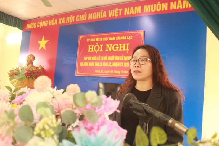 Ứng cử viên HĐND xã Hòa Lạc đơn vị bầu cử số 1, số 2, số 3 trình bày chương trình hành động trước cử tri- Ảnh 8.