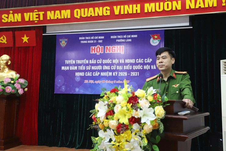 ĐOÀN PHƯỜNG LÁNG PHỐI HỢP VỚI ĐOÀN CƠ SỞ E31 TỔ CHỨC HỘI NGHỊ TUYÊN TRUYỀN BẦU CỬ QUỐC HỘI VÀ HĐND CÁC CẤP; MẠN ĐÀM TIỂU SỬ NGƯỜI ỨNG CỬ ĐẠI BIỂU QUỐC HỘI VÀ HĐND CÁC CẤP NHIỆM KỲ 2026 – 2031- Ảnh 1.