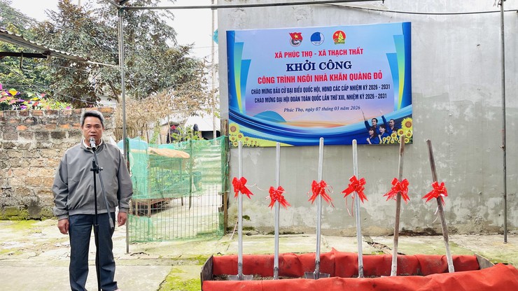 Đoàn xã Phúc Thọ khởi công xây dựng "Ngôi nhà Khăn quàng đỏ" cho học sinh có hoàn cảnh khó khăn- Ảnh 7.