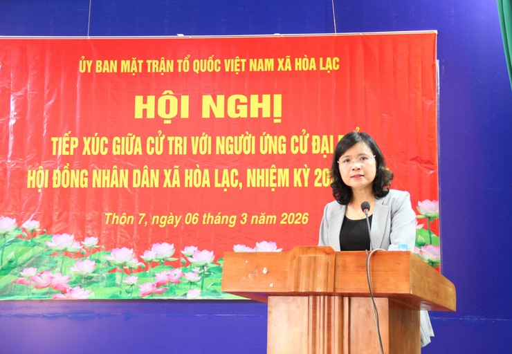 Ứng cử viên HĐND xã Hòa Lạc đơn vị bầu cử số 1, số 2, số 3 trình bày chương trình hành động trước cử tri- Ảnh 6.