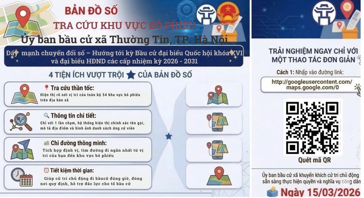 Bản đồ số 54 khu vực bỏ phiếu trên địa bàn xã Thường Tín- Ảnh 1.