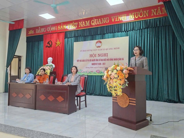 Hội nghị tiếp xúc cử tri vận động bầu cử tại đơn vị bầu cử số 5 – xã Quang Minh- Ảnh 2.