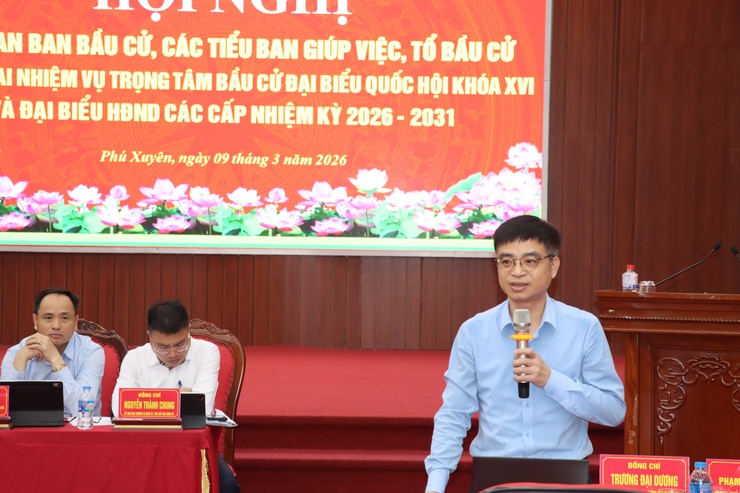 Hội nghị giao ban triển khai một số nhiệm vụ trọng tâm công tác bầu cử Đại biểu Quốc hội khóa XVI và Đại biểu HĐND các cấp nhiệm kỳ 2026 – 2031- Ảnh 8.