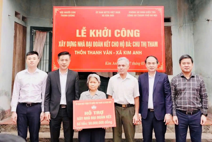 XÃ KIM ANH KHỞI CÔNG XÂY DỰNG NHÀ ĐẠI ĐOÀN KẾT CHO HỘ GIA ĐÌNH BÀ CHU THỊ THAM, THÔN THANH VÂN- Ảnh 2.