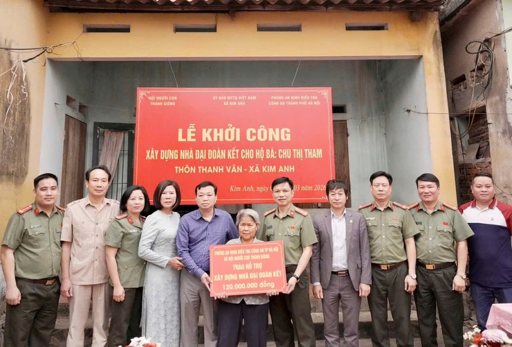 XÃ KIM ANH KHỞI CÔNG XÂY DỰNG NHÀ ĐẠI ĐOÀN KẾT CHO HỘ GIA ĐÌNH BÀ CHU THỊ THAM, THÔN THANH VÂN- Ảnh 3.