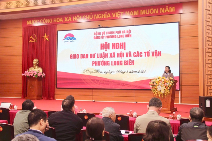 Phường Long Biên họp giao ban Ban Dư luận xã hội và các tổ vận gắn với công tác bầu cử- Ảnh 2.