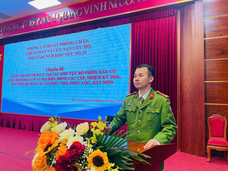 Xã Phúc Thọ tăng cường lãnh đạo, chỉ đạo công tác phòng cháy, chữa cháy và cứu nạn, cứu hộ phục vụ cuộc bầu cử- Ảnh 1.