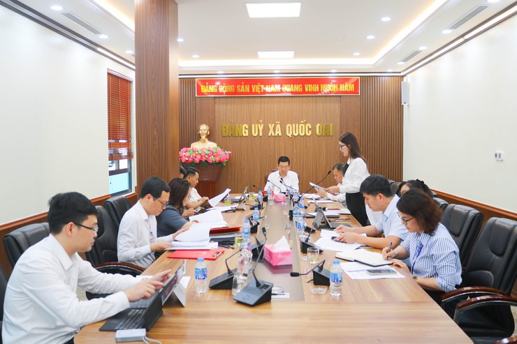 Ban Chỉ đạo Quản lý tổ chức bộ máy và biên chế xã Quốc Oai tổ chức hội nghị giao ban đánh giá kết quả công tác quý I/2026, triển khai phương hướng nhiệm vụ quý II/2026- Ảnh 1.