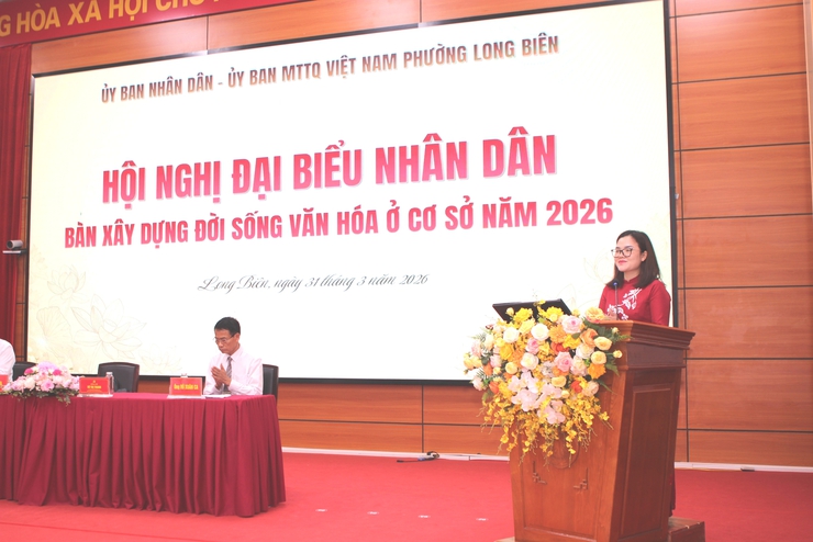 Phường Long Biên tổ chức thành công Hội nghị đại biểu Nhân dân năm 2026: Phát huy dân chủ, kiến tạo đời sống văn hóa từ cơ sở- Ảnh 1.