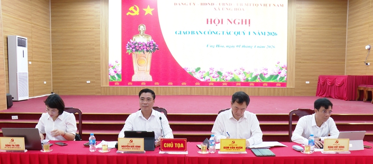 ĐẢNG UỶ - HĐND- UBND- UBMTTQ xã Ứng Hòa tổ chức hội nghị giao ban quý I năm 2026.- Ảnh 1.