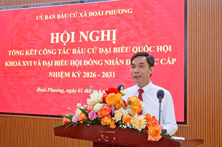 Xã Đoài Phương tổng kết công tác bầu cử đại biểu Quốc hội khóa XVI và đại biểu HĐND các cấp nhiệm kỳ 2026-2031- Ảnh 2.