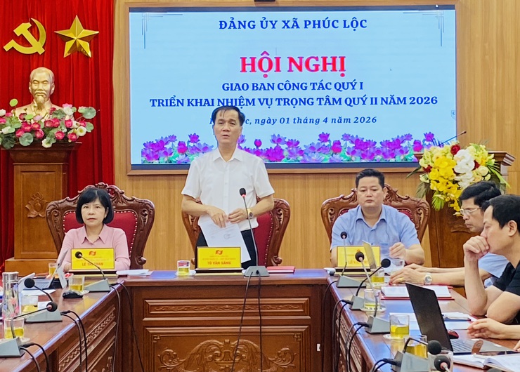Đảng uỷ xã Phúc Lộc tổ chức Hội nghị giao ban công tác quý I, triển khai nhiệm vụ trọng tâm quý II năm 2026 - Ảnh 1.