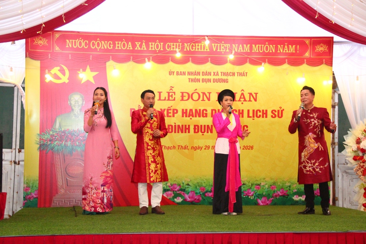 Thạch Thất tổ chức Lễ đón nhận Bằng xếp hạng Di tích Lịch sử – Văn hóa Đình Đụn Dương- Ảnh 5.