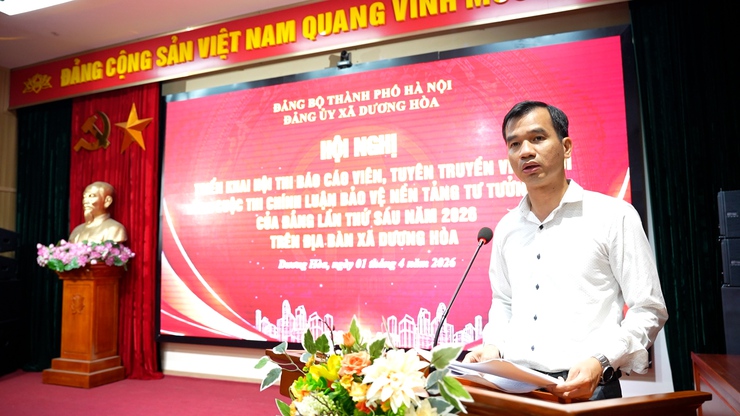 Đảng ủy xã Dương Hoà tổ chức Hội nghị giao ban đánh giá kết quả thực hiện nhiệm vụ công tác Quý I, triển khai phương hướng, nhiệm vụ trọng tâm Quý II năm 2026

- Ảnh 12.