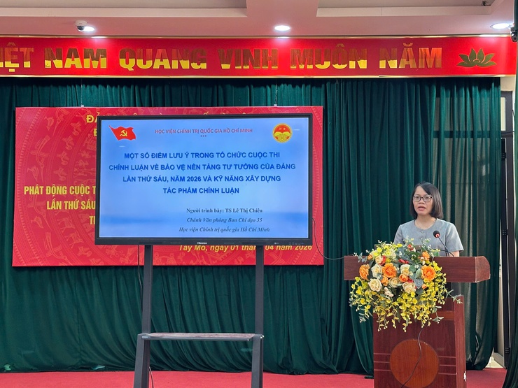 Đảng ủy phường Tây Mỗ phát động Cuộc thi chính luận bảo vệ nền tảng tư tưởng của Đảng lần thứ 6 Hội thi Báo cáo viên, tuyên truyền viên giỏi phường Tây Mỗ năm 2026- Ảnh 3.