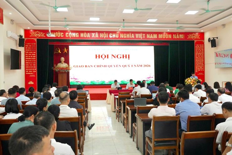 UBND XÃ THIÊN LỘC TỔ CHỨC HỘI NGHỊ GIAO BAN CHÍNH QUYỀN QUÝ I NĂM 2026- Ảnh 1.