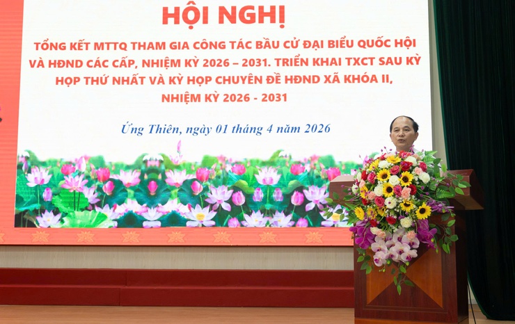 MTTQ xã Ứng Thiên tổng kết công tác tham gia bầu cử, triển khai kế hoạch tiếp xúc cử tri sau kỳ họp HĐND- Ảnh 4.