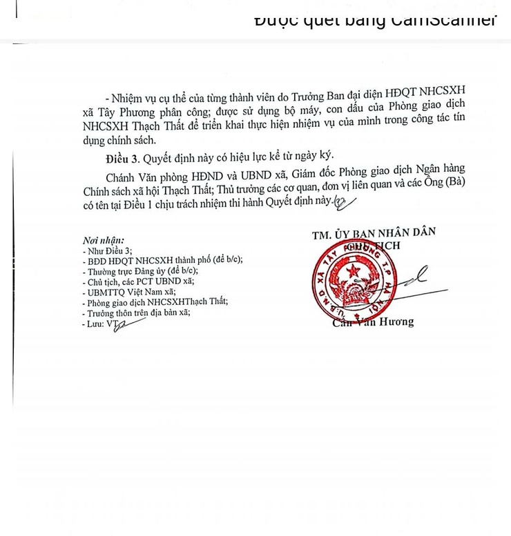 Xã Tây Phương Quyết định Về việc thành lập Ban Đại diện Hội đồng quản trị Ngân hàng Chính sách xã hội xã - Ảnh 3.