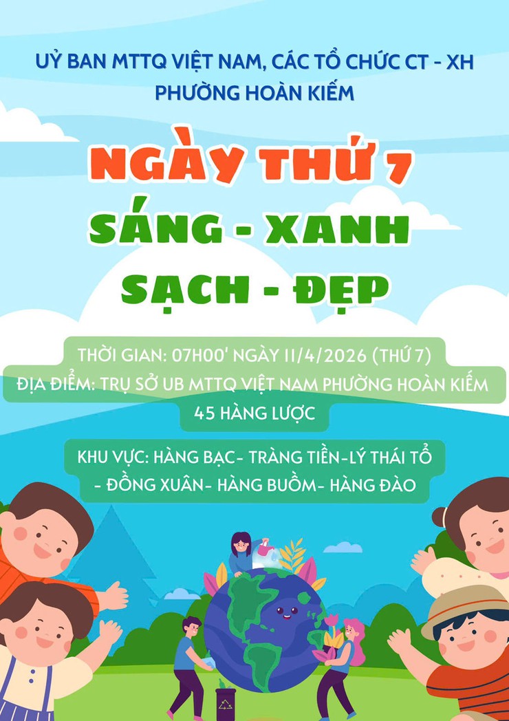 Hội Liên hiệp Phụ nữ phường Hoàn Kiếm phát động chương trình “Ngày thứ 7 Sáng – Xanh – Sạch – Đẹp”- Ảnh 1.