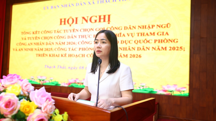 THẠCH THẤT: TỔNG KẾT CÔNG TÁC TUYỂN QUÂN NĂM 2026, GIÁO DỤC GIÁO DỤC QUỐC PHÒNG VÀ AN NINH, PHÒNG KHÔNG NHÂN DÂN NĂM 2025, TRIỂN KHAI NHIỆM VỤ NĂM 2026- Ảnh 4.