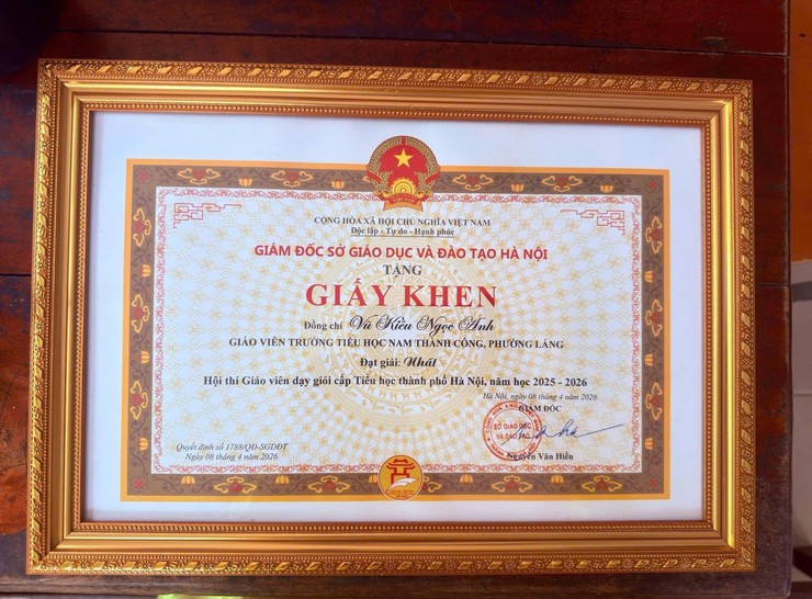 CÔ GIÁO VŨ KIỀU NGỌC ANH - TRƯỜNG TIỂU HỌC NAM THÀNH CÔNG VINH DỰ ĐẠT GIẢI NHẤT HỘI THI GIÁO VIÊN DẠY GIỎI CẤP THÀNH PHỐ- Ảnh 4.