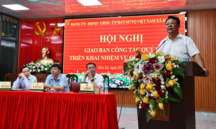 ĐẢNG ỦY, HĐND, UBND, ỦY BAN MTTQ VIỆT NAM XÃ HÒA XÁ TỔ CHỨC HỘI NGHỊ GIAO BAN CÔNG TÁC QUÝ I, TRIỂN KHAI NHIỆM VỤ QUÝ II NĂM 2026- Ảnh 6.